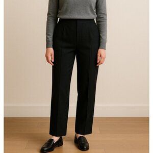 Lafayette 148 Womens Dress Pant Sz 4P 4 Petite Black Stretch Wool Crepe Trouser